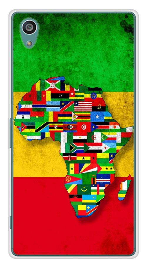 Coque en silicone imprimée compatible Sony Xperia Z5 Drapeau Africa Unite