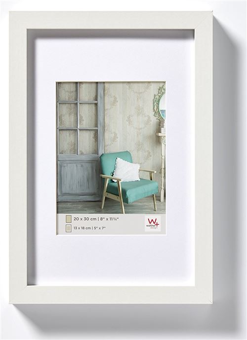 Walther Design Stockholm Cadre, Bois, Blanc, 18 x 3 x 23 cm