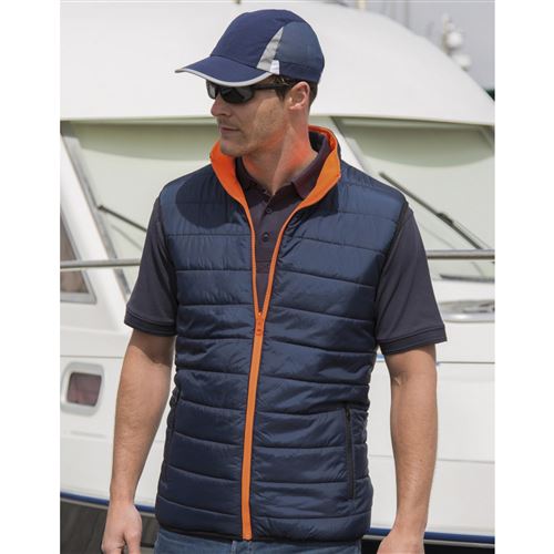 Veste sans best sale manche orange fluo