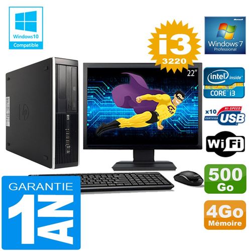 Pc hp compaq 8300 sff core i3-3220 ram 4go disque 500 go wifi w7 ecran 22' État correct - Hewlett-Packard reconditionné disponible sur Fnac