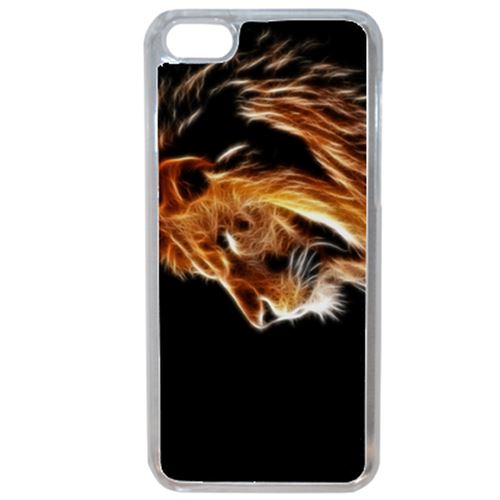 Coque tete de lion aerographe compatible iphone 7 plus transparent