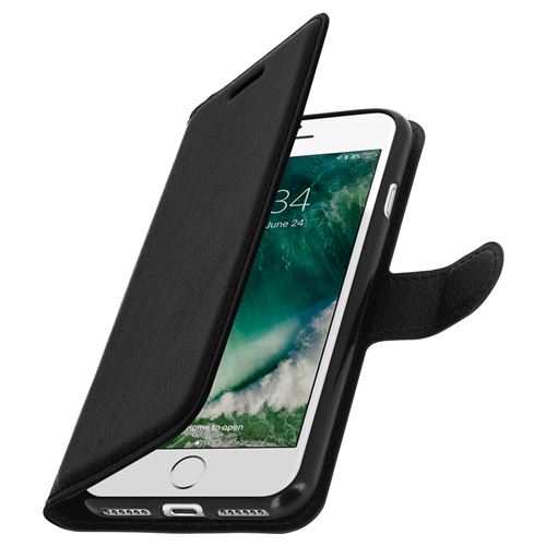 Etui iPhone SE 2020/7/8 à Clapet Portefeuille - Noir