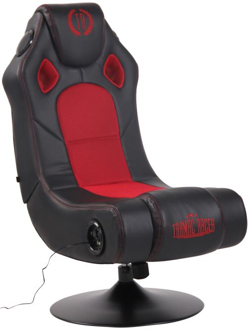 Chaise Gaming Sonore Multimédia pivotante Taupo Hauts-parleurs Port USB Caisson de basse intégrés - Couleur Noir/Rouge