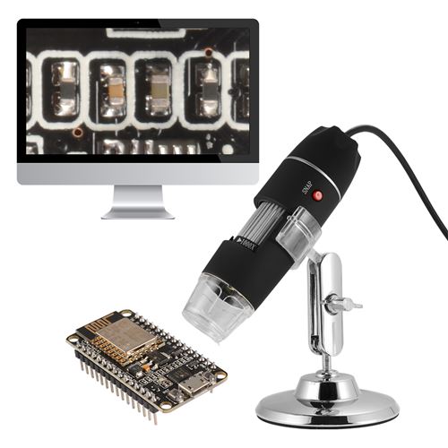 40X-1000X Zoom USB Microscope Numérique 8LED Endoscope Léger Loupe Caméra  Vidéo avec Stand TE895 - Microscope - Achat & prix