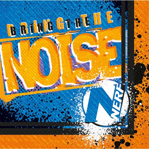 NERF serviettes de table Z Bring the Noise16,5 cm bleu/orange 16 pièces