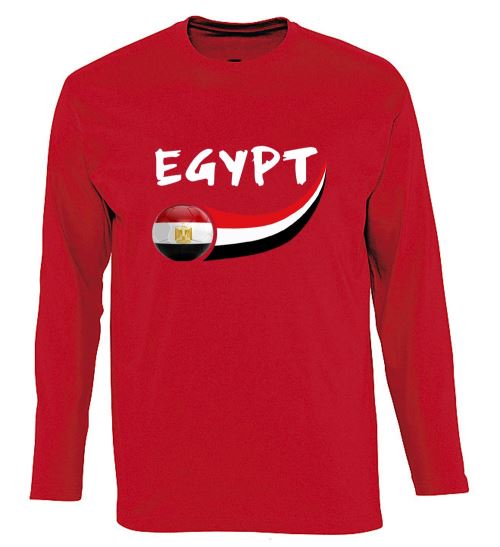 Supportershop Egypte T-Shirt manches longues Adulte, Rouge, FR : 2XL (Taille Fabricant : XXL)