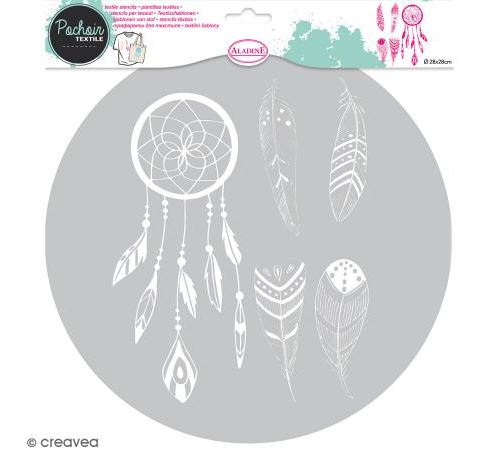 Pochoir textile en Plastique - Attrape-rêves - Entre 95 et 20 cm