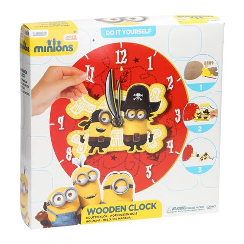 Minions faire sa propre horloge Despicable Me junior 30 x 30 x 5 cm en bois