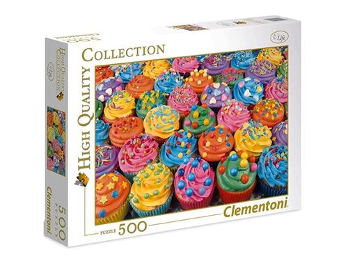 Puzzle 500 pièces : cupcakes colorés clementoni