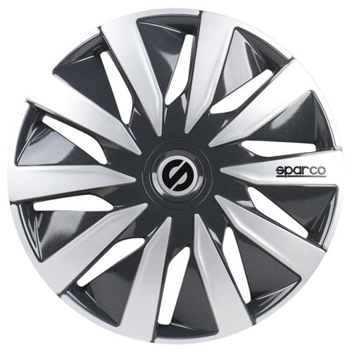 Sparco chapeaux de moyeu Lazio 13 pouces ABS gris / argent lot de 4