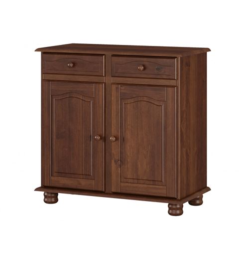 Paris Prix - Bahut 2 Portes Pin Massif kaya 88cm Chocolat