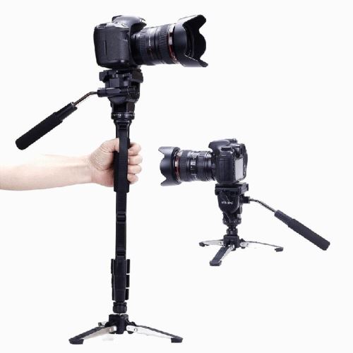 VIPHOTO DIGITAL Trépied et monopod pour la photographie Yunteng VCT-288 avec fluide de nivellement et support pour appareil photo Canon Nikon DSLR  Magic Arm et crabe pince 