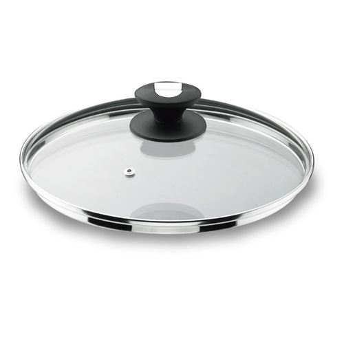 Lacor Transparent Couvercle En Verre Bord Inox 32 Cm - Verre