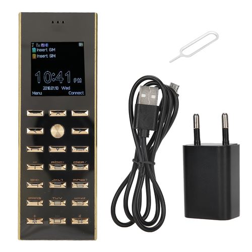 Mini téléphone portable 16G à carte mince V02 avec clavier pour étudiants - Or