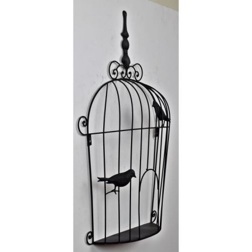 Décoration Murale Cage A Oiseaux Noire L 54 X P 104 X H