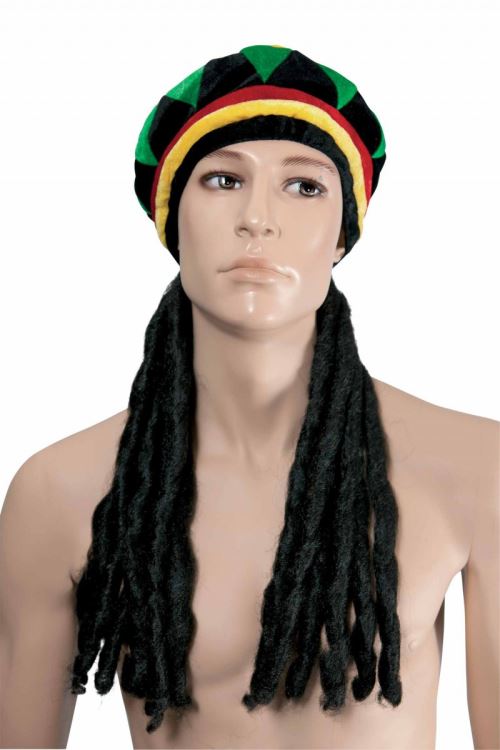 Beret rasta en velours avec dreadlocks