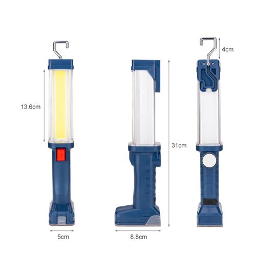 Lampe Pliante Magnétique LED Rechargeable - 1200 MAh, Lumière COB - Pour Garage, Camping, Dépannage