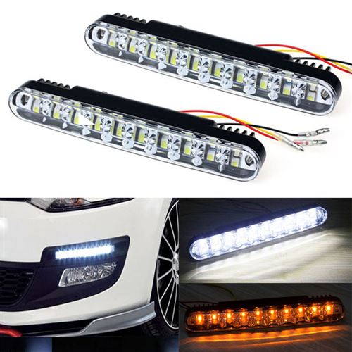2x 30 LED voiture diurne lumière DRL lampe lumière du jour avec clignotants