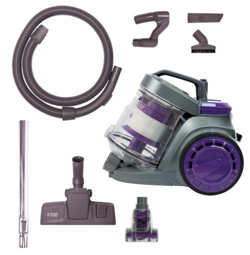Aspirateur Traîneau À Cylindre Cyclonique Atlas Russell Hobbs 3L 800W Violet/Gris