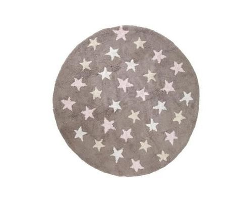Tapis enfants Bambini Stars Rose ø 150 cm rond - Tapis lavable pour chambre d'enfants-bébé - 60004359