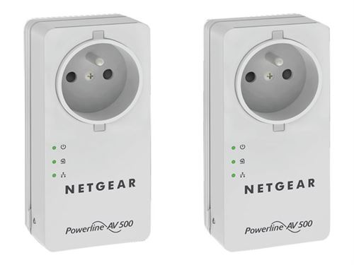 NETGEAR Powerline XAVB5401 - Kit d'adaptation pour courant porteur 1GbE, HomePlug AV (HPAV), IEEE 1901 - Branchement mural (pack de 2)