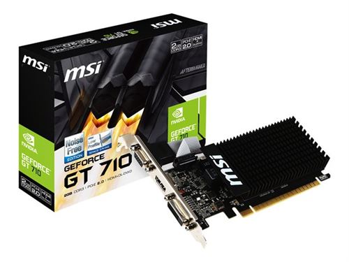 MSI GT 710 2GD3H LP - Carte graphique - GF GT 710 - 2 Go DDR3 - PCIe 2.0 x16 profil bas - DVI, D-Sub, HDMI