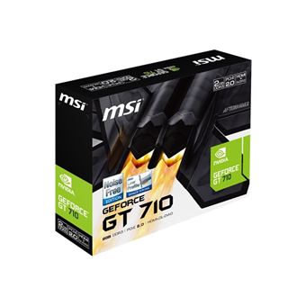 MSI GT 710 2GD3H LP Carte graphique GF GT 710 2 Go DDR3 PCIe 2.0 x16 profil bas DVI D Sub HDMI Carte graphique Achat prix fnac