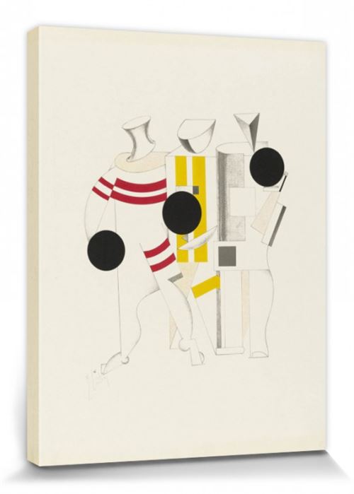 El Lissitzky Poster Reproduction Sur Toile, Tendue Sur Châssis - Victoire Sur Le Soleil, Athlètes, 1923 (80x60 Cm)