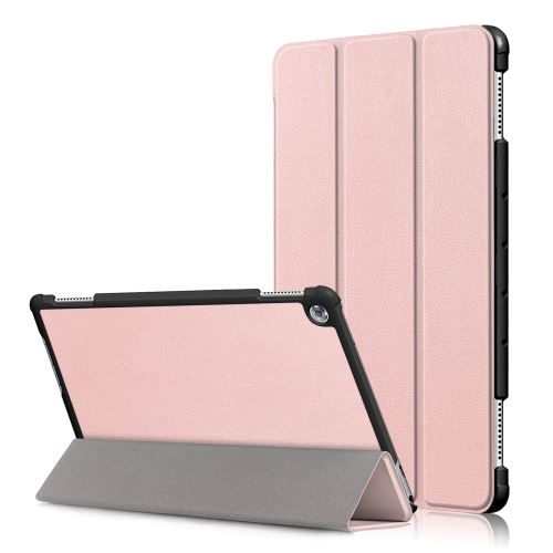 Applicable à Huawei Mediapad M5 lite 10 pouces en cuir ultra-mince protecteur de support de pliage intelligent249*167*14MMOr rose