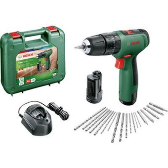 Bosch Home and Garden EasyImpact 1200 2 vitesses-Perceuse à percussion sans fil + 2 batteries, + accessoires, + mallette - 1