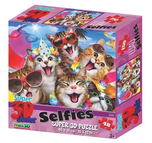 Prime 3D puzzle chat selfie 48 pièces
