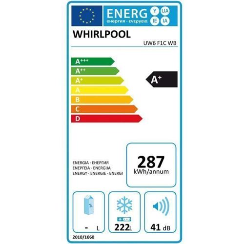 Whirlpool Uw6f1cwb Congelateur Armoire 222 L Froid No Frost A L