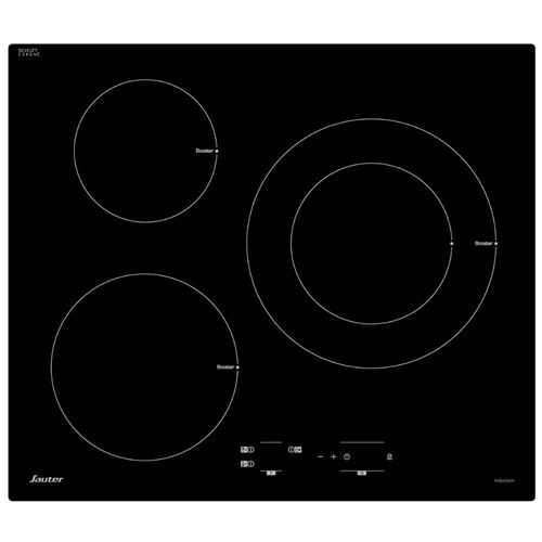 Sauter SPI4367B - Table de cuisson à induction - 3 plaques de cuisson - Niche - largeur : 56 cm - profondeur : 49 cm - noir