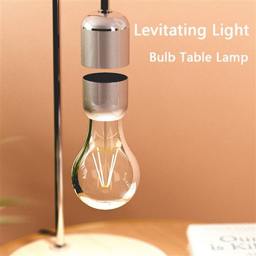 Lampe de bureau table ampoule lévitation anti-gravité magnétique - argent
