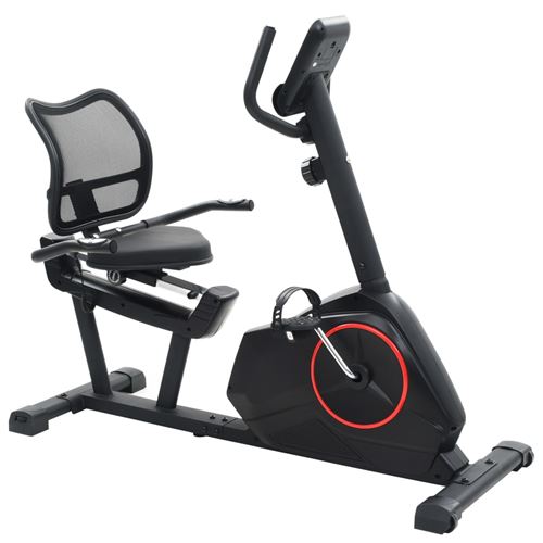 vidaXL Vélo d'appartement magnétique couché avec mesure du pouls