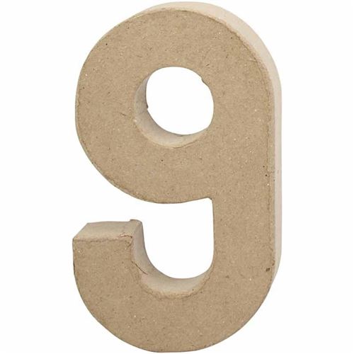 Creative chiffre 9 papier-mâché 20,5 cm