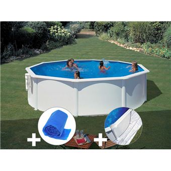 Kit Piscine Acier Blanc Gre Bora Bora Ronde 3 70 X 1 22 M Bache A Bulles Tapis De Sol Piscine Achat Prix Fnac