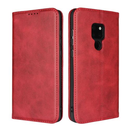 Etui en PU auto-absorbé rouge pour votre Huawei Mate 20