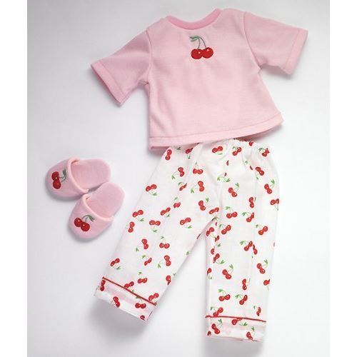 Cherry Dreams 18 Dolls Pj and Slippers Fits American Girl