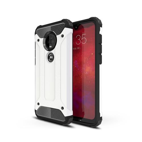 Coque en TPU armure de protection hybride blanc pour votre Motorola Moto G7