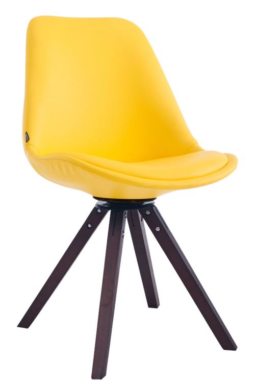 Chaise Calais pivotante pieds carrés en hêtre Noyer - Assise Jaune