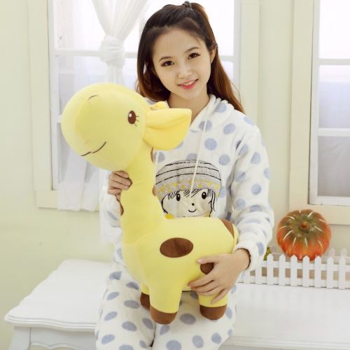 Peluche douce cerf sika 18 cm jaune