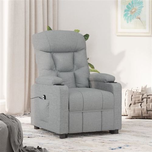 VIDAXL - Fauteuil inclinable électrique - Gris clair - Image 2