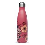 Bouteille isotherme anémones 500 ml - Qwetch - Rose - Inox