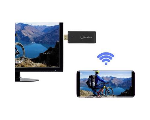 Renkforce renkCast 3 HDMI Streaming Stick AirPlay, Miracast, DLNA, externe Antenne