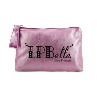 Porte-monnaie Rose En Feutrine Recyclée - Motif Lutin Cœur Personnalisable - Format 11x9 Cm, Fermeture éclair - 2