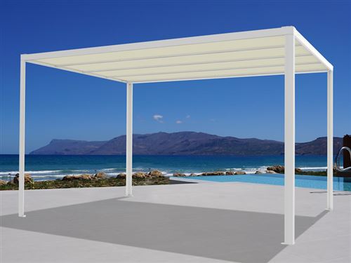Pergola San Fernando, 4x4m, Blanc/Beige