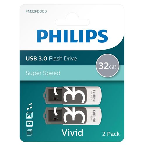 Philips Clé USB Snow Edition 128 Go, USB 2.0, pack de 2