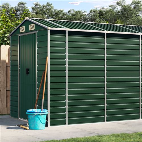vidaXL Abri de jardin vert 191x810x198 cm acier galvanisé