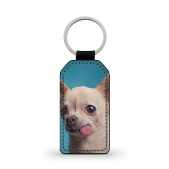 Porte-clés Doberman Pinscher Pour Dog Dad & Dog Mom - Acier Inoxydable Avec Verre Noir - 6
